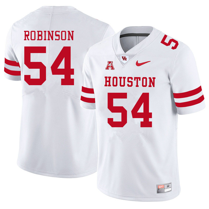 Men #54 Lance Robinson Houston Cougars College Football Jerseys Sale-White